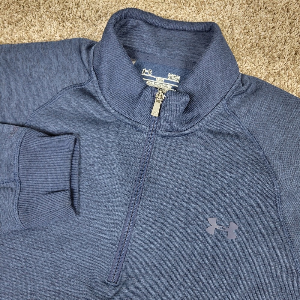 Under Armour Loose Mens Large Blue Performance Stretch Quarter Zip